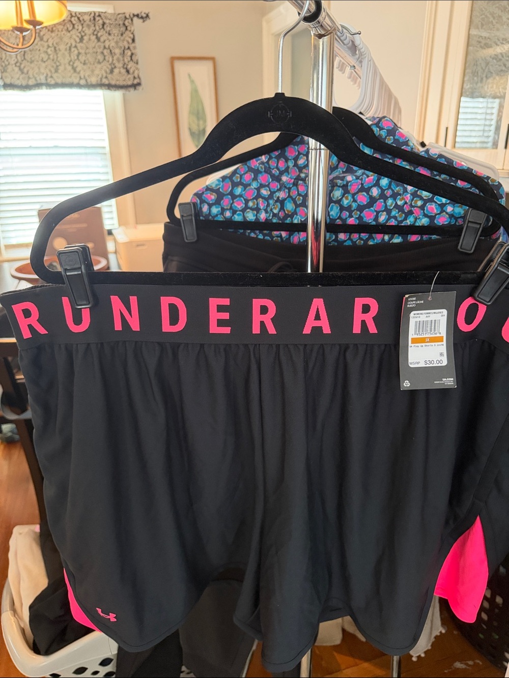 Under Armour Black Shorts with Hot Pink Trim